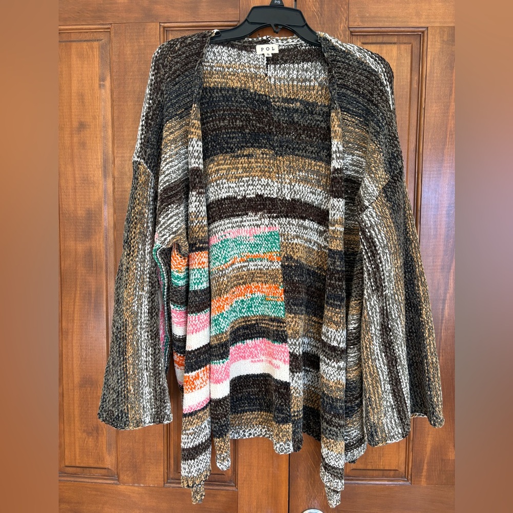 POL Chenille Multicolor Striped Women's Sweater